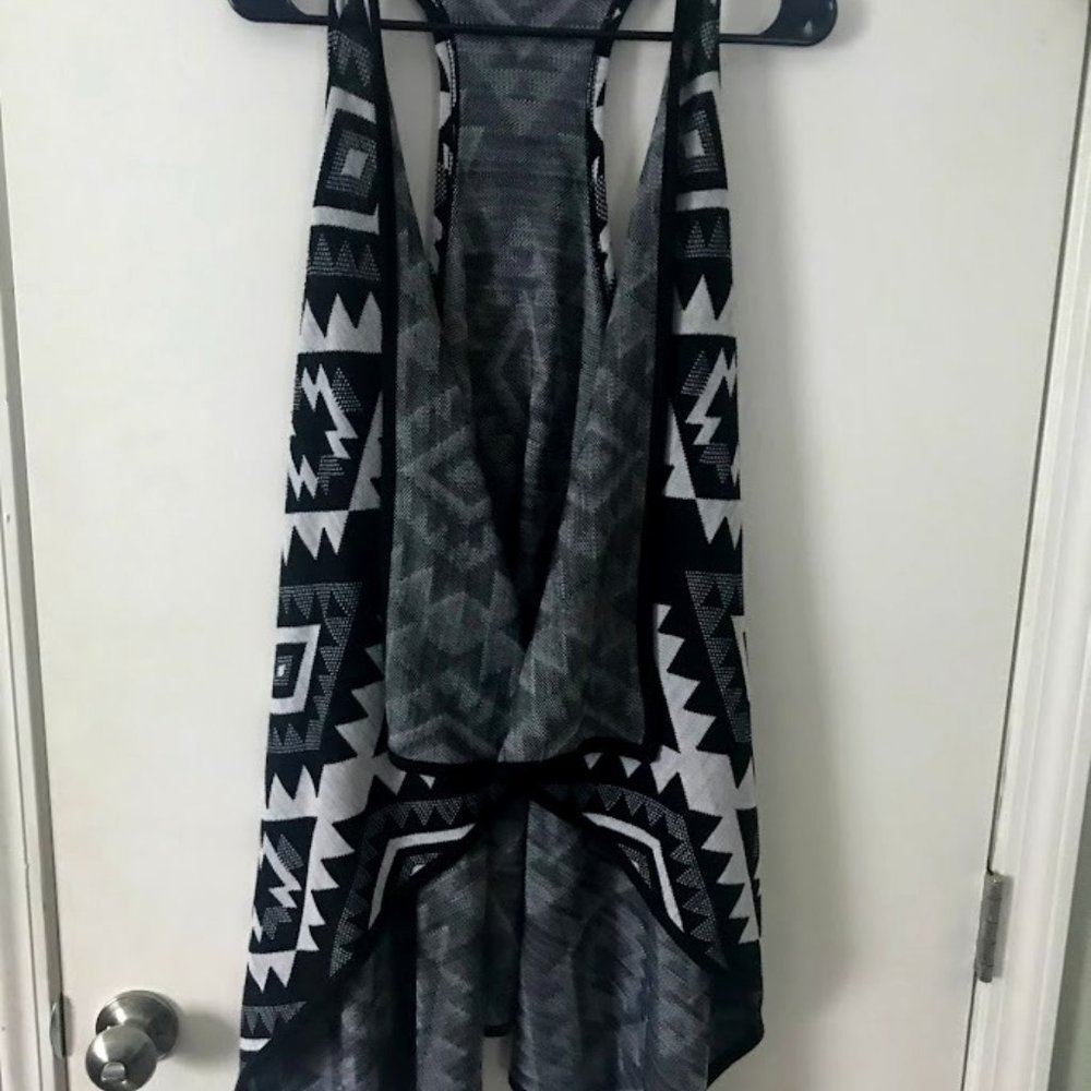 Black and White Geometric Sweater Vest